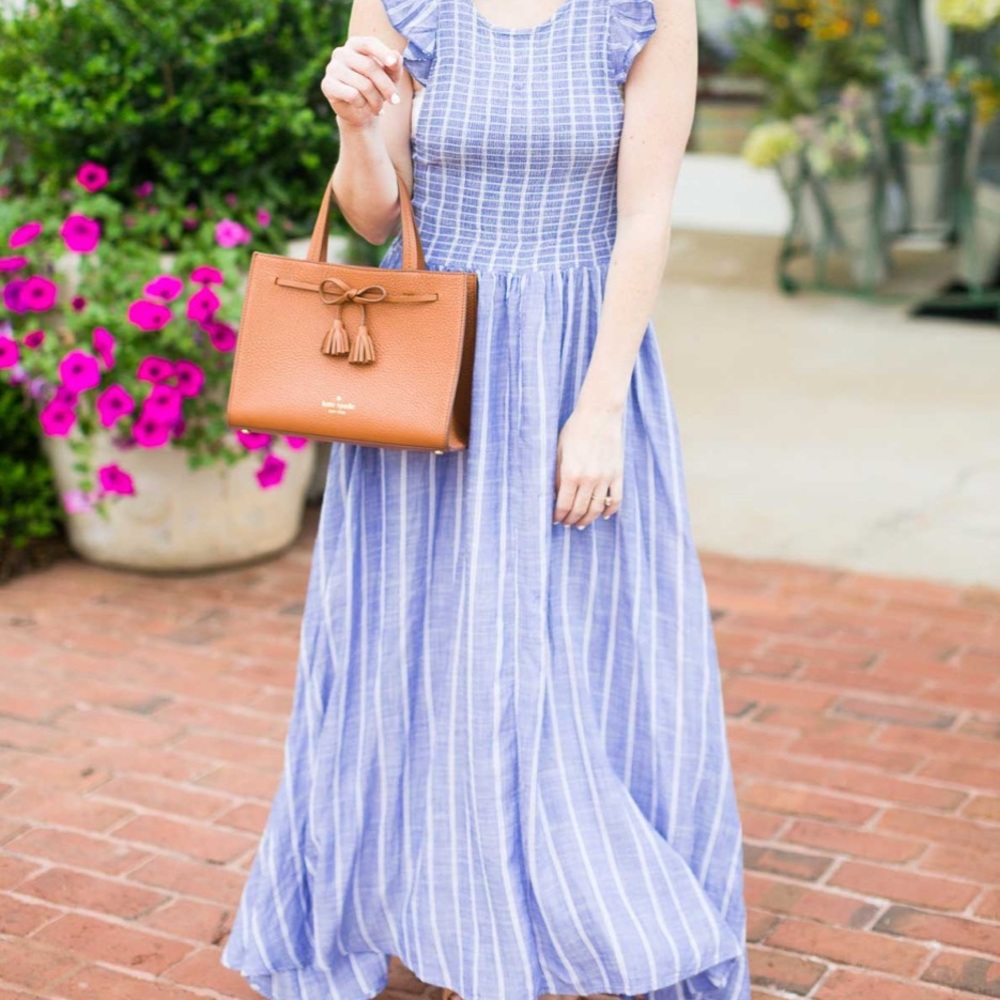 Free People Blue Chambray Maxi Dress M